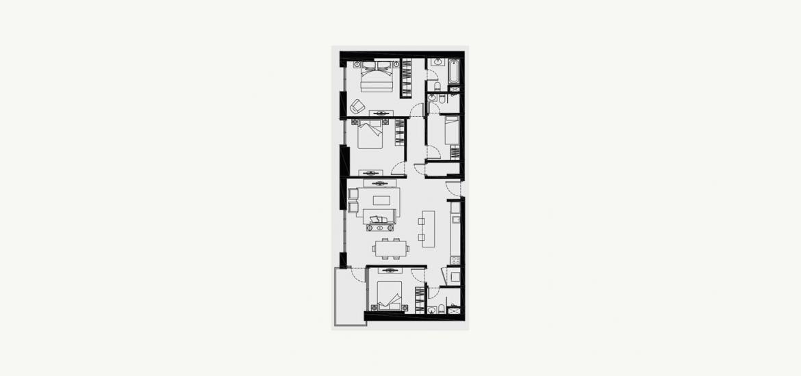Apartment floor plan «133SQM», 3 bedrooms in THE BRIDGES